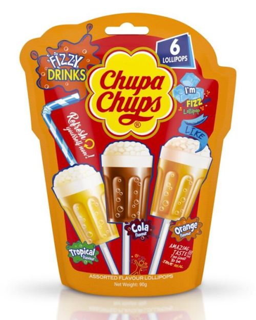 Chupa Chups Fizzy Drink Pops 6pk