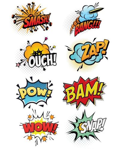 Edible Icing Image – Comic Action Words A4