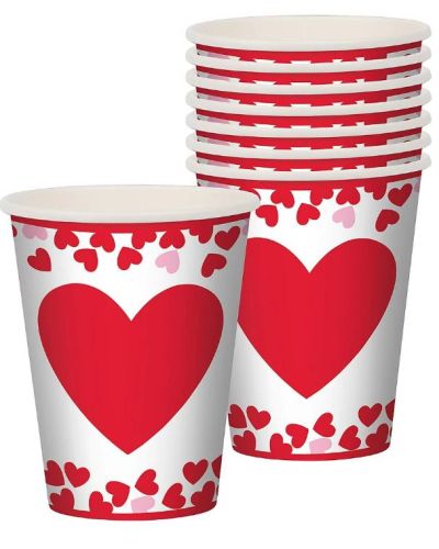 Confetti Hearts Cups 8pk