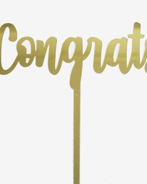 GoBake Congrats Cake Topper – Gold