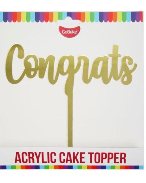 GoBake Congrats Cake Topper – Gold