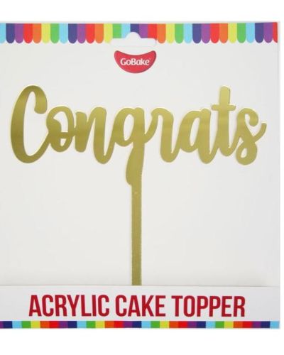 GoBake Congrats Cake Topper – Gold