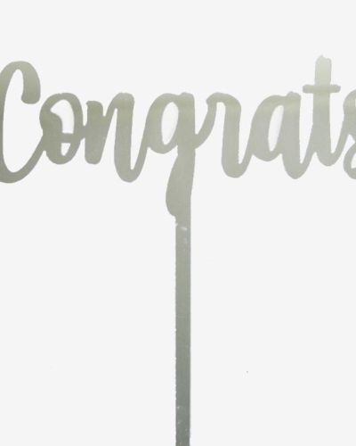 GoBake Congrats Cake Topper – Silver