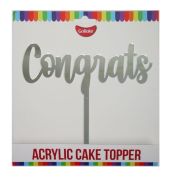 GoBake Congrats Cake Topper – Silver