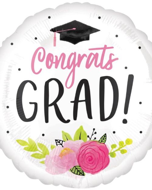 Congrats Grad Roses Jumbo Foil Balloon