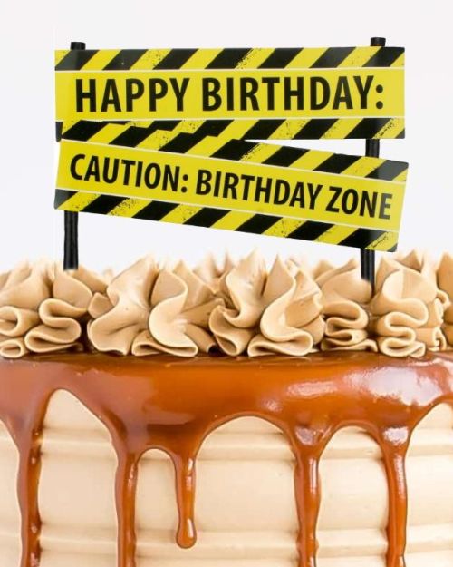 Construction Sign Cake Topper