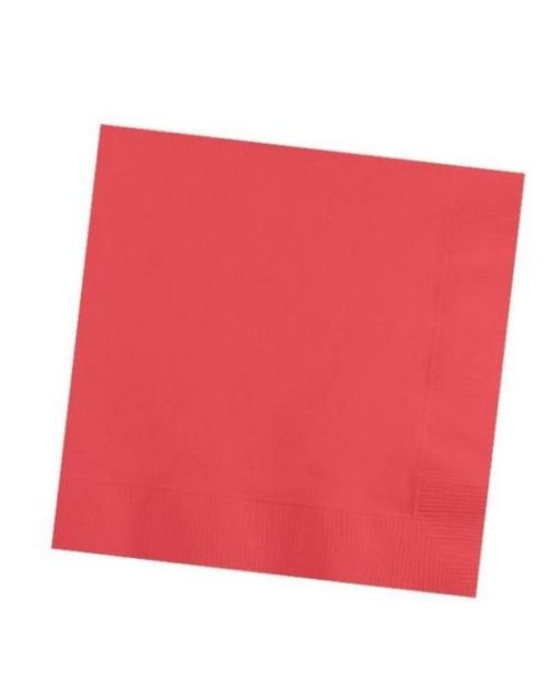 Coral Beverage Napkins – 50pk
