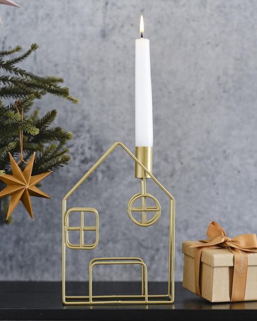 Cosy Copper Gold Metal Candle Holder