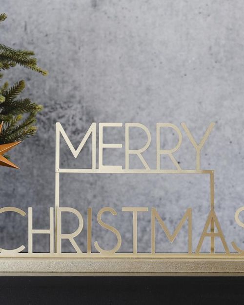 Cosy Copper Gold Merry Christmas Sign