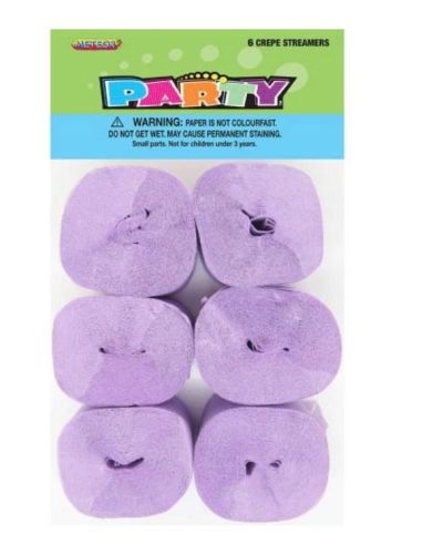 Crepe Paper Streamers 6pk – Lavender
