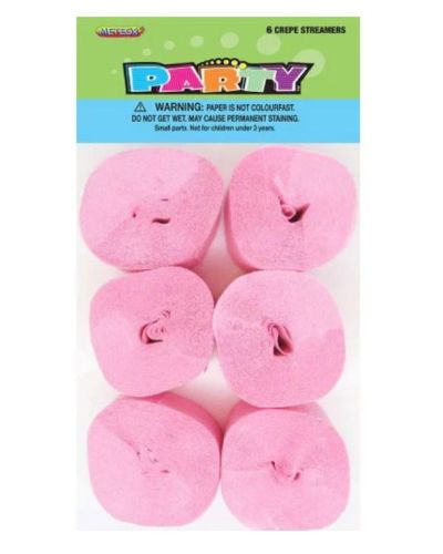 Crepe Paper Streamers 6pk – Light Pink