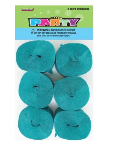 Crepe Paper Streamers 6pk – Teal
