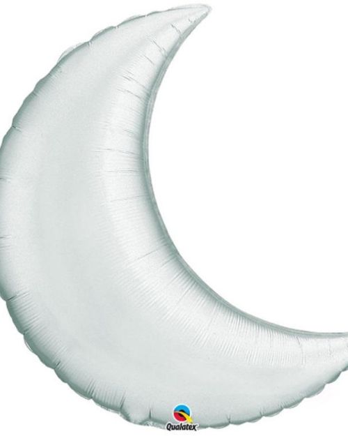 Crescent Moon SuperShape Balloon – Silver