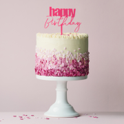 Cursive Happy Birthday Topper – Pink