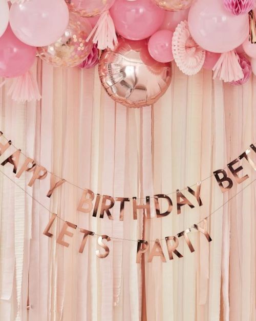 Customisable Rose Gold Letter Banner