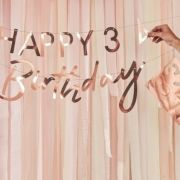 Customisable Rose Gold Happy Birthday Banner
