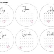 Custom Calendar Burnaway Edible Image Set