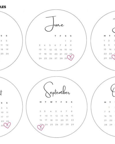 Custom Calendar Burnaway Edible Image Set