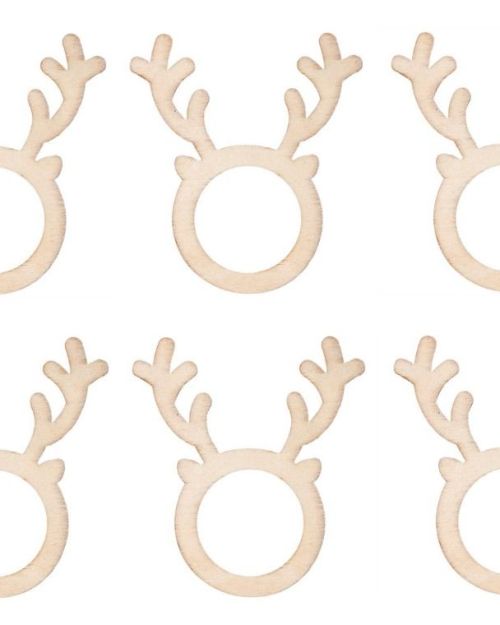 Cutie Christmas Reindeer Napkin Rings 6pk