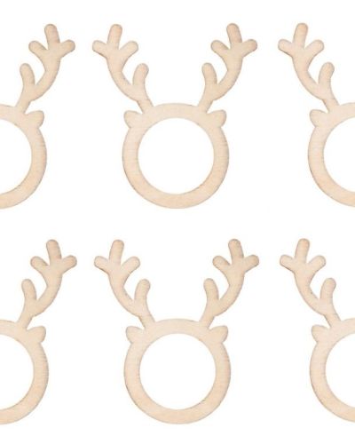 Cutie Christmas Reindeer Napkin Rings 6pk