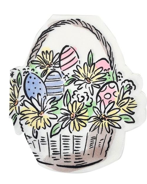 Dainty Easter Basket Shaped Napkins 16pk