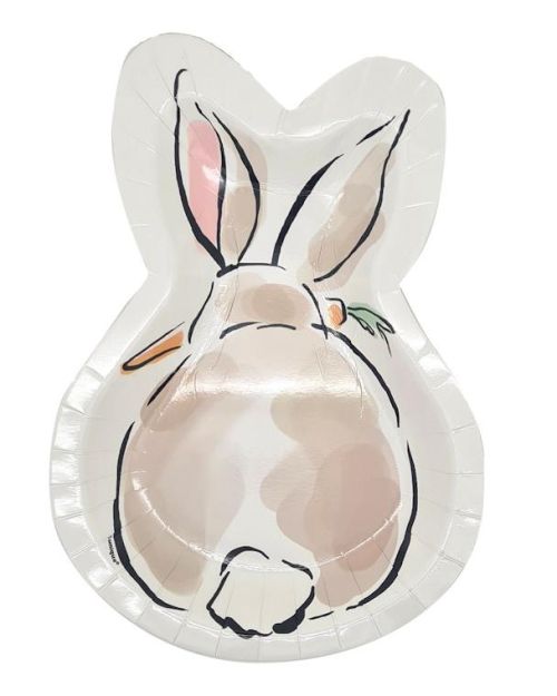 Dainty Easter Bunny Shaped Plates 8pk
