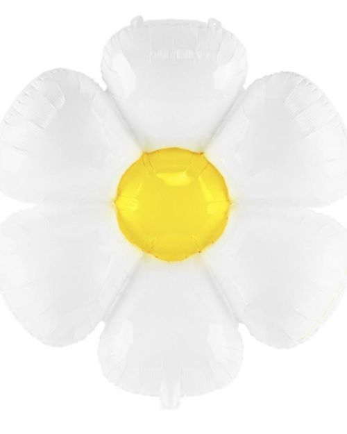 White Daisy Shape Foil Balloon