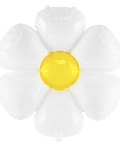 White Daisy Shape Foil Balloon