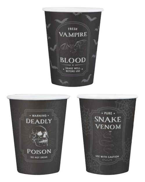 Deadly Soiree Black Potion Cups 8pk