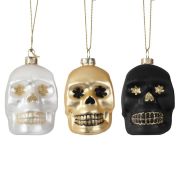 Deadly Soiree Skull Tree Decorations 3pk