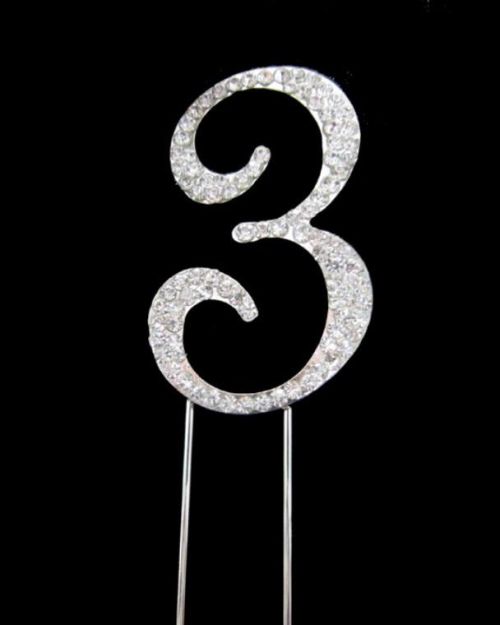 Diamante Cake Topper – Number 3