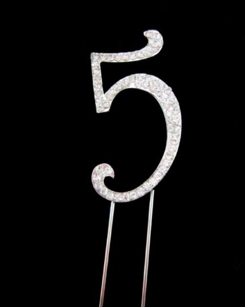 Diamante Cake Topper – Number 5