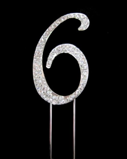Diamante Cake Topper – Number 6