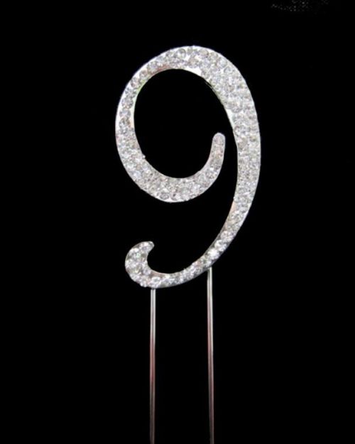 Diamante Cake Topper – Number 9