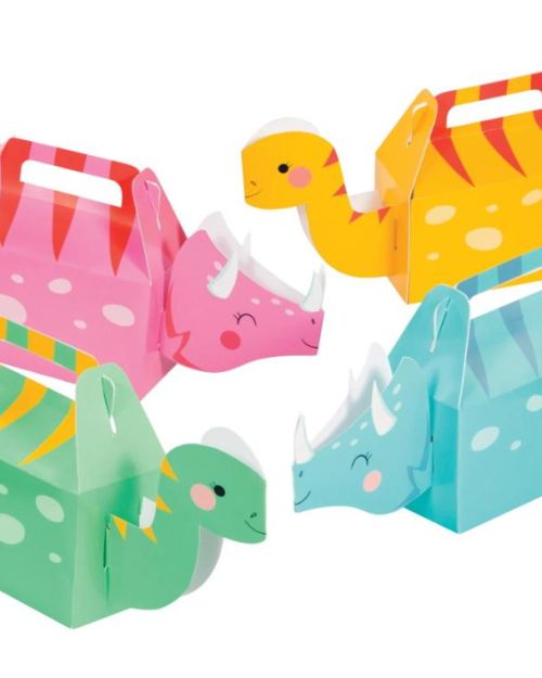 Dino Party Girls Treat Boxes 4pk