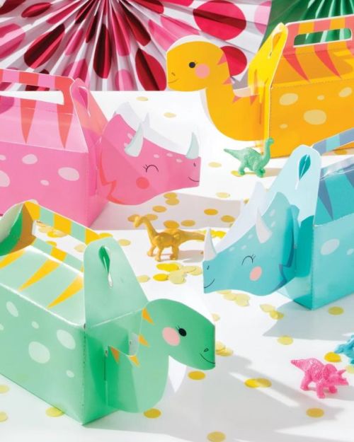 Dino Party Girls Treat Boxes 4pk