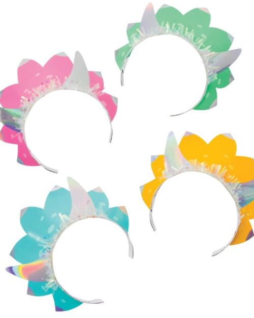 Dino Party Iridescent Tiaras 8pk