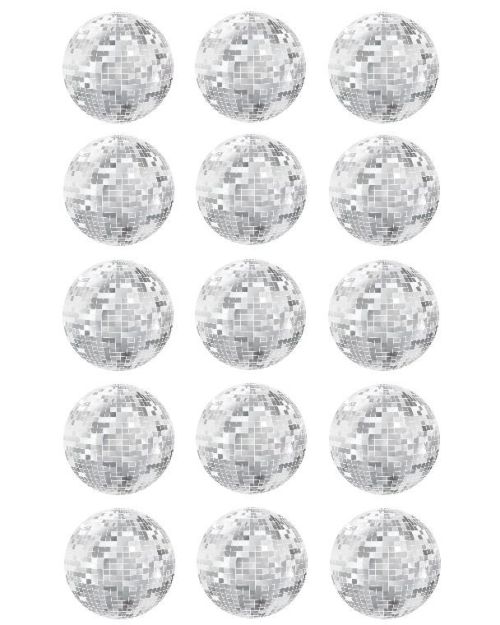 Edible Icing Cupcake Images – Mirror Balls