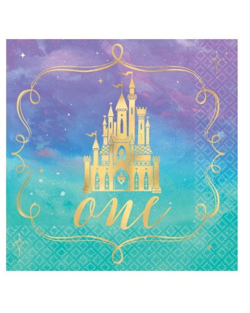 Disney Princess 1st Birthday Beverage Napkins 16pk