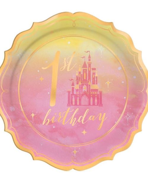 Disney Princess 1st Birthday Lunch Plates 8pk