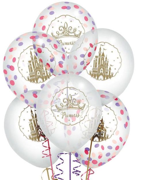 Disney Princess Once Upon A Time Confetti Balloons 6pk