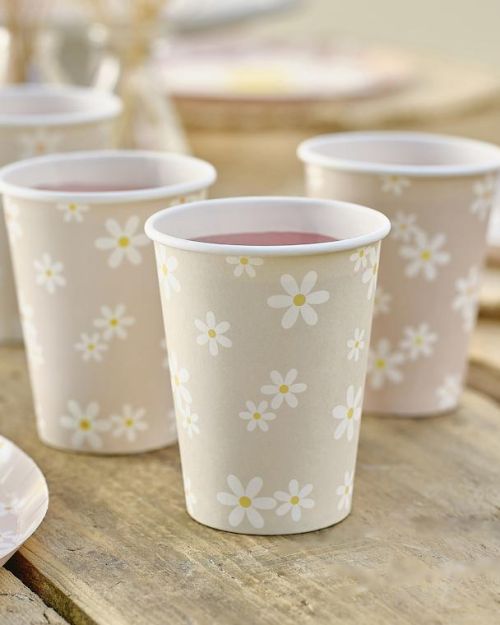 Ditsy Daisy Cups 8pk