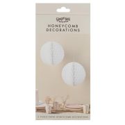 Ditsy Daisy White Honeycomb Decorations 2pk