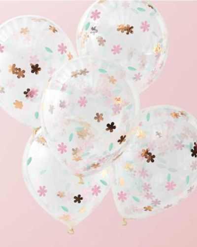 Ditsy Floral Confetti Balloons 5pk