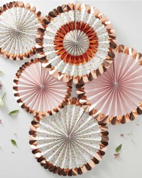 Ditsy Floral Paper Fans 5pk