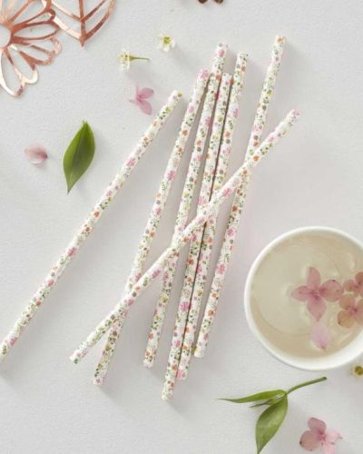 Ditsy Floral Paper Straws 25pk