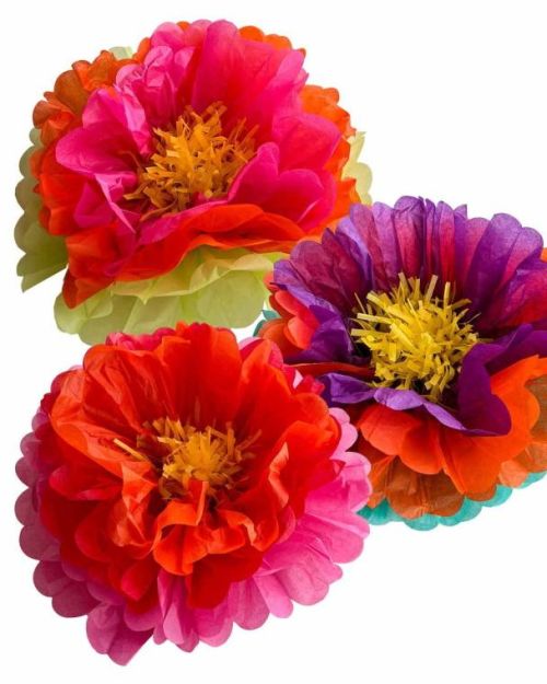 Diwali Fluffy Flower Table Decorations 3pk