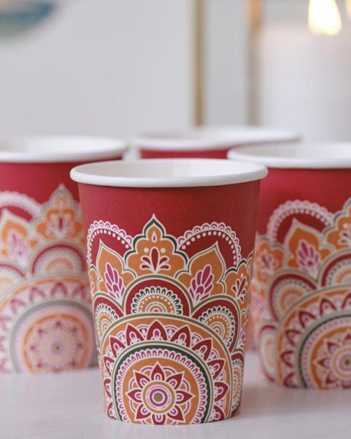 Diwali Rangoli Pattern Cups 8pk