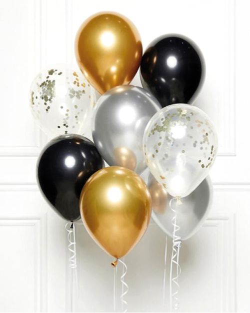 DIY Balloon Kit – Black Silver Gold