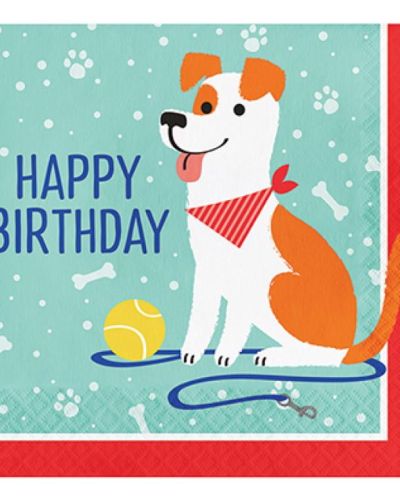 Dog Party Birthday Lunch Napkins 16pk